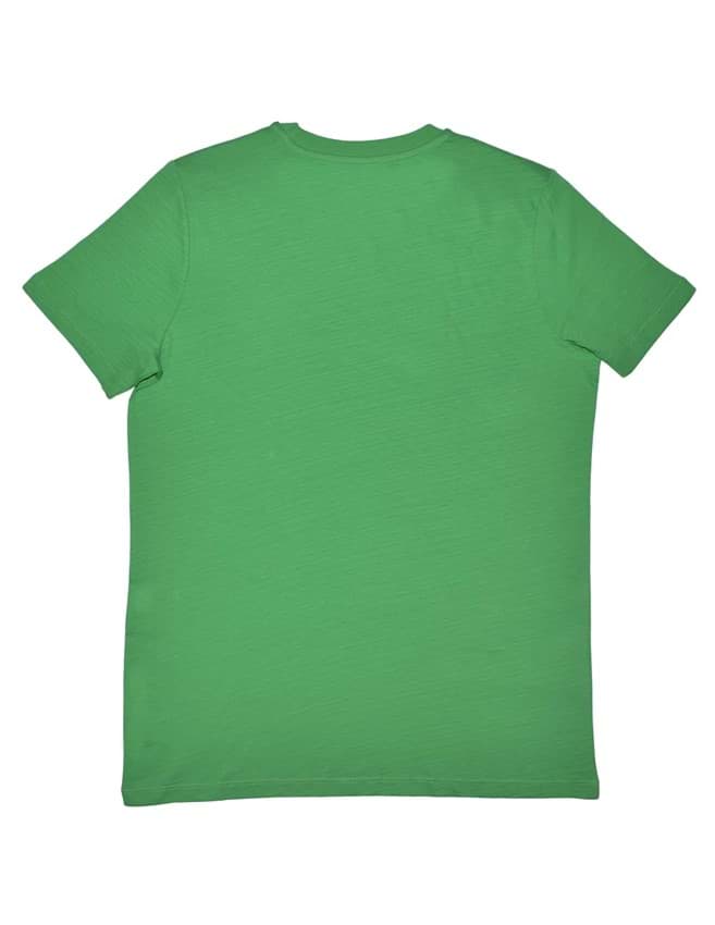 Basic Erkek Flamlı Yeşil Kısa Kol T-shirt resmi